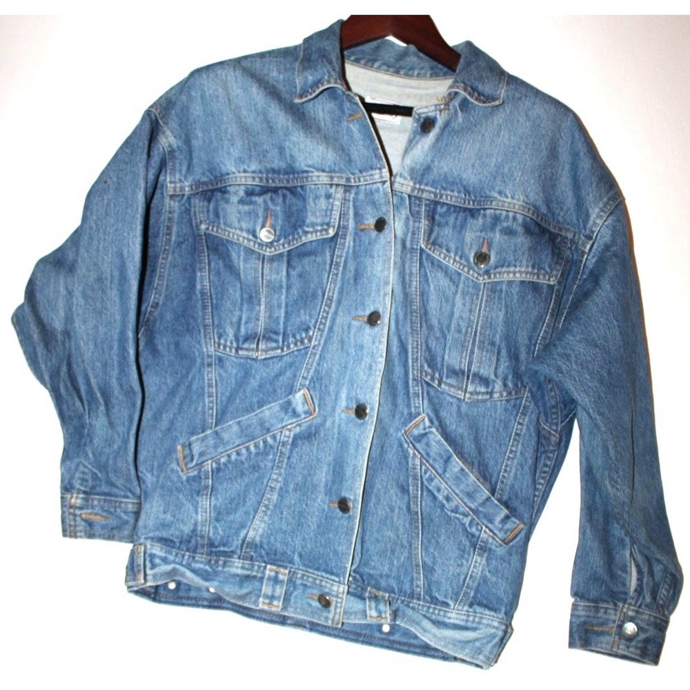 Palmettos Jacket Mens Large Blue Denim Trucker USA Made NO SIZE TAG